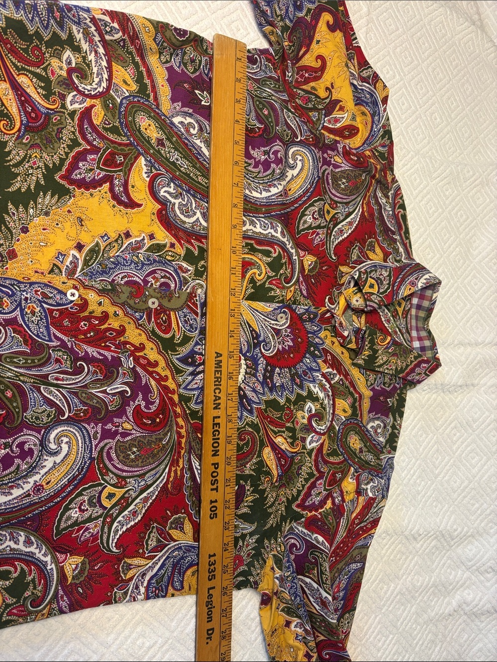 Alan Flusser Multicolor Paisley Button-Down Shirt - Red, Purple, Yellow, Green - Picture 3 of 5
